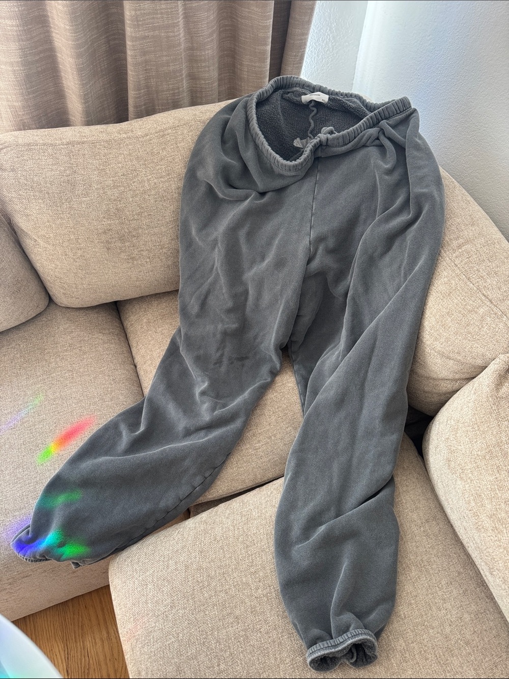 Joah Brown Sweatpants M/L Faded Blue Gray - Picture 2 of 4
